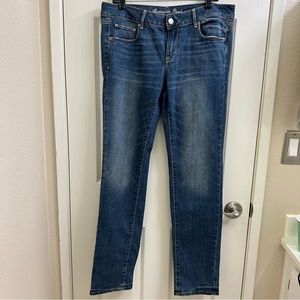 American Eagle Stretch Skinny Denim Jeans Size 14 Long Women